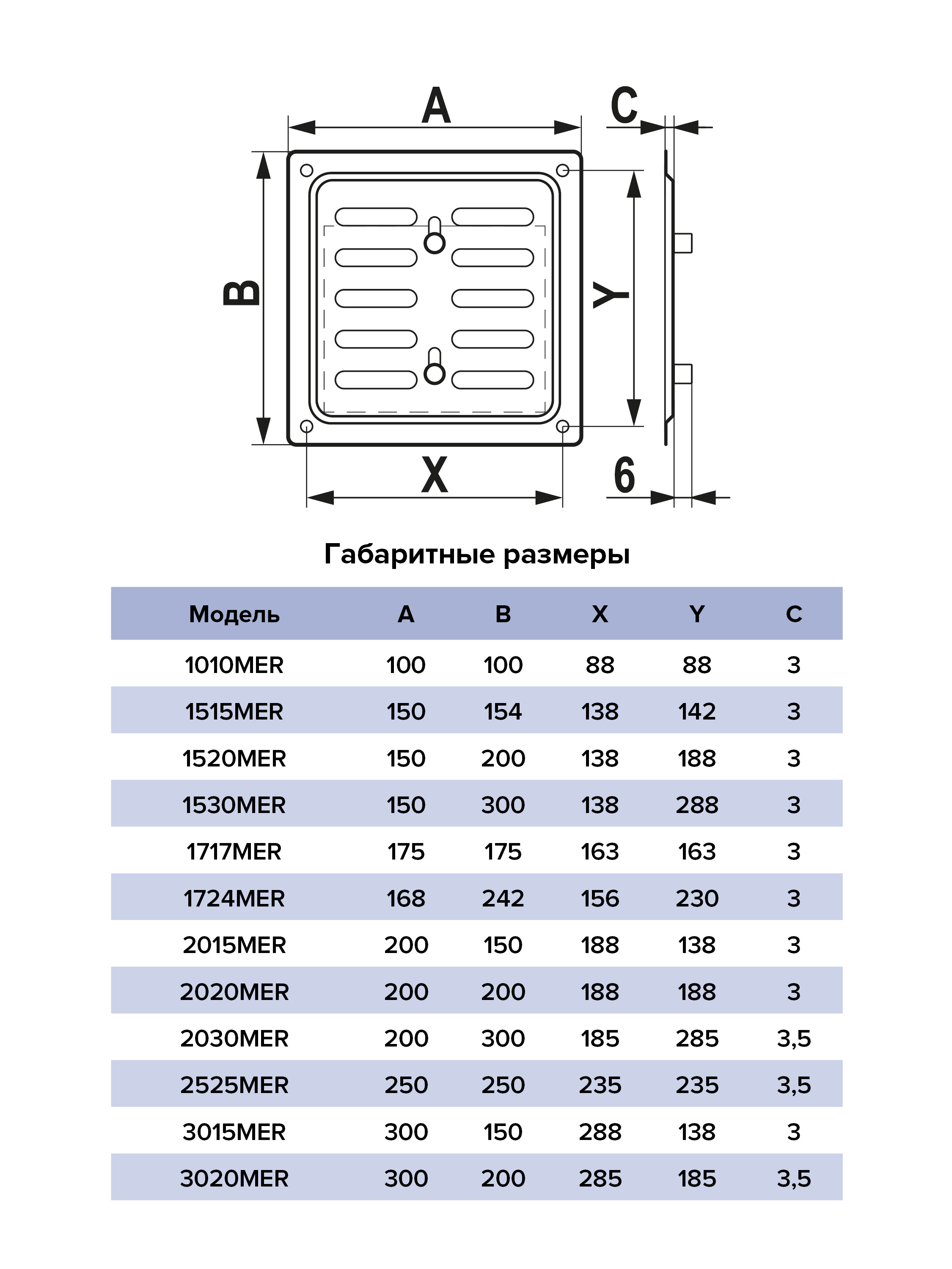картинка Решетка вентиляционная MER регулируемая 170х240 окраш.сталь Antique copper ERA от магазина sp-market