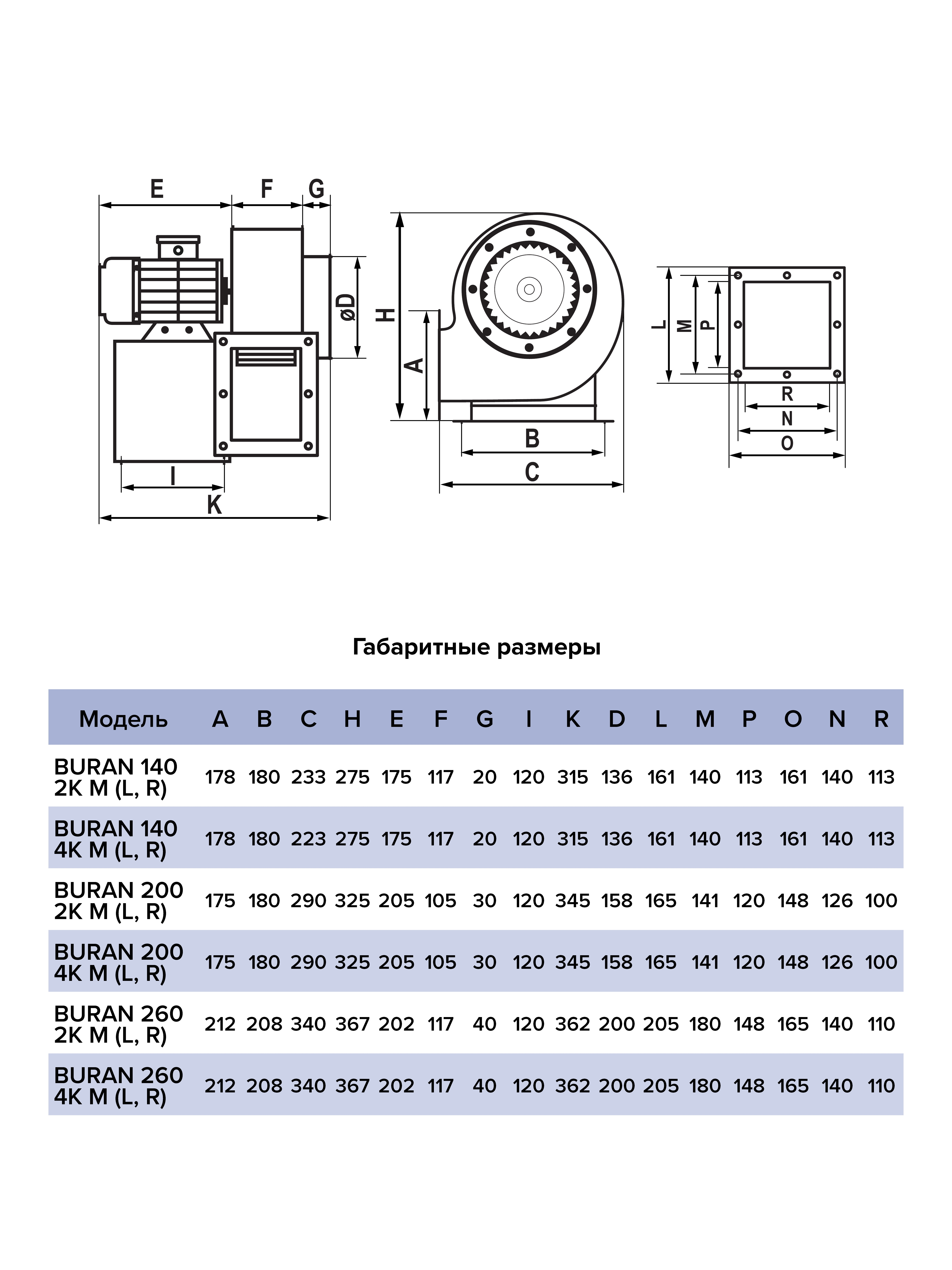 картинка Коммерческий вентилятор BURAN 260 2K M L ERA PRO от магазина sp-market