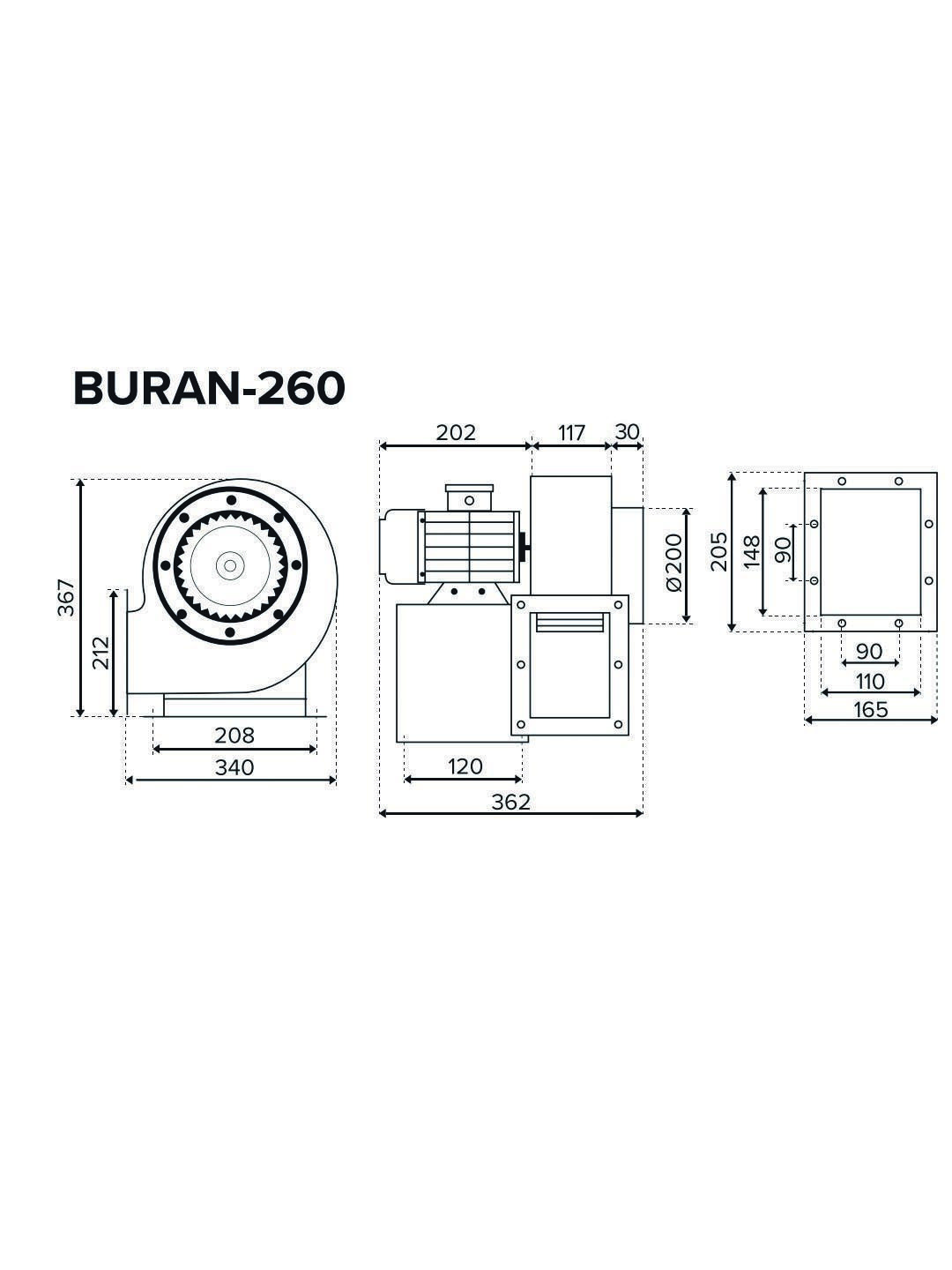 картинка Коммерческий вентилятор BURAN 260 2K M R ERA PRO от магазина sp-market