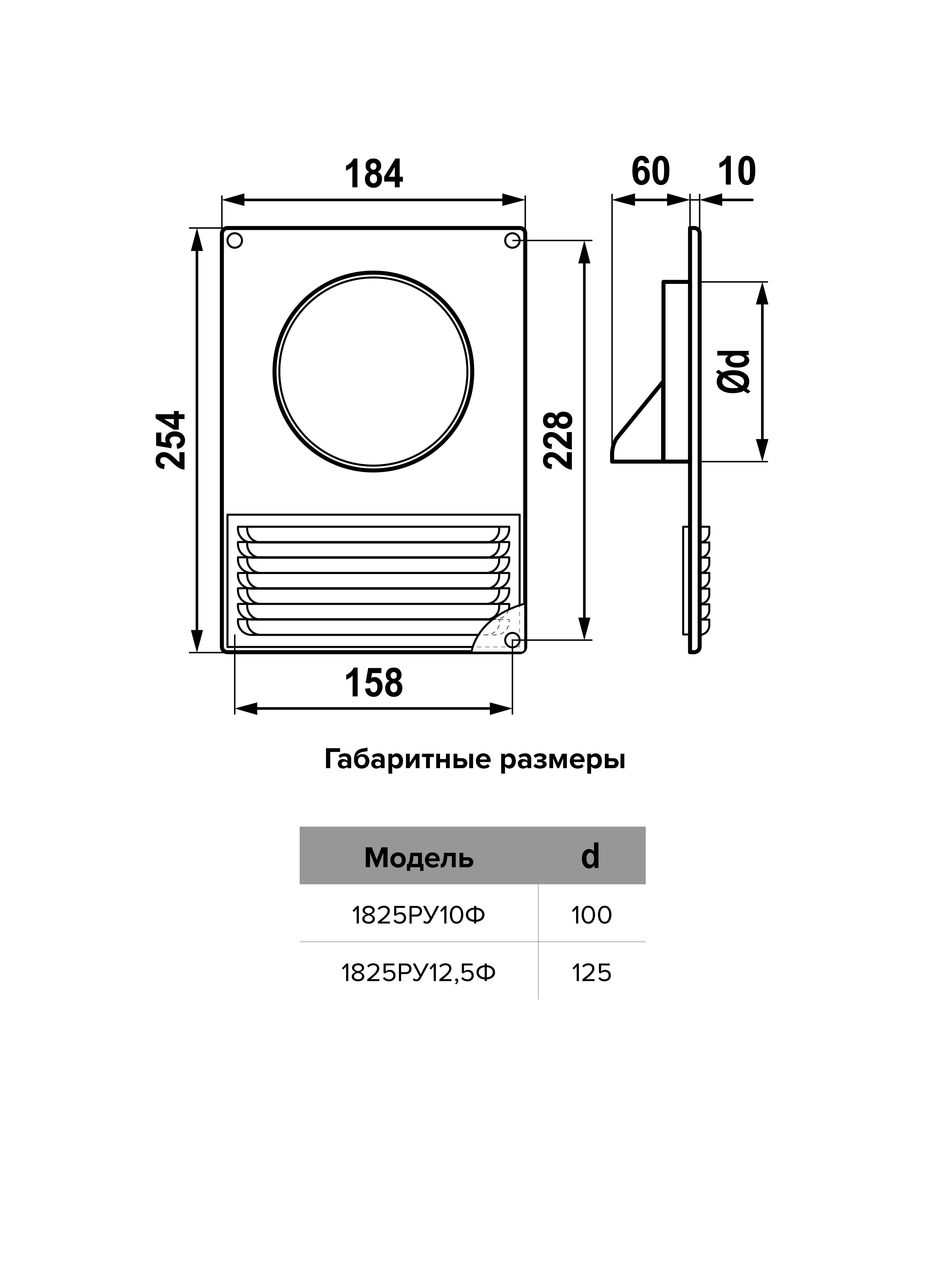 картинка Вентиляционная решетка 1825РУ12,5Ф ERA от магазина sp-market