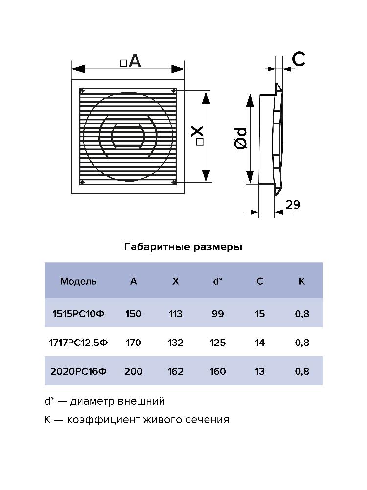 картинка Вентиляционная решетка 1515РС10Ф ERA от магазина sp-market