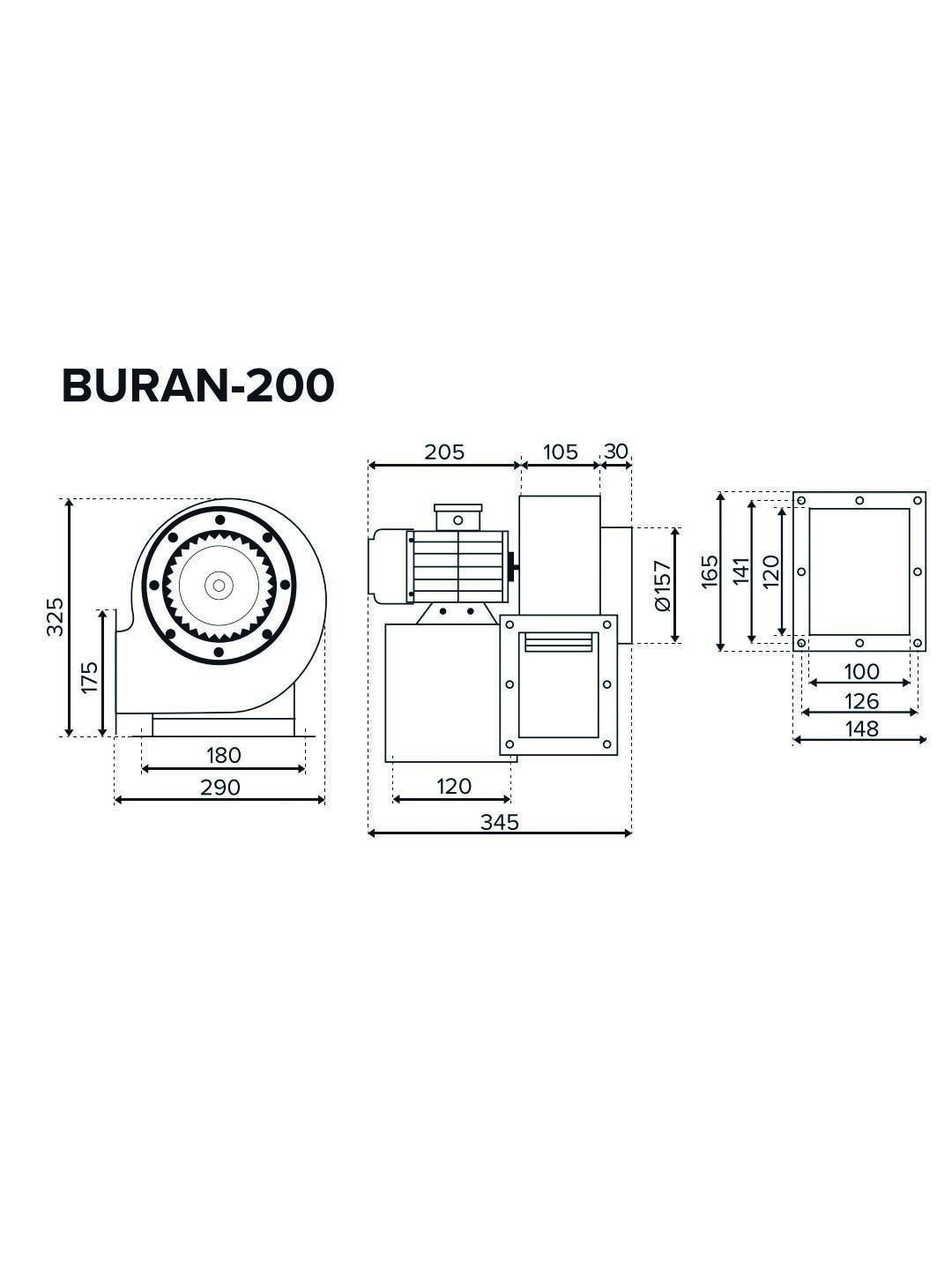 картинка Коммерческий вентилятор BURAN 200 2K M L ERA PRO от магазина sp-market