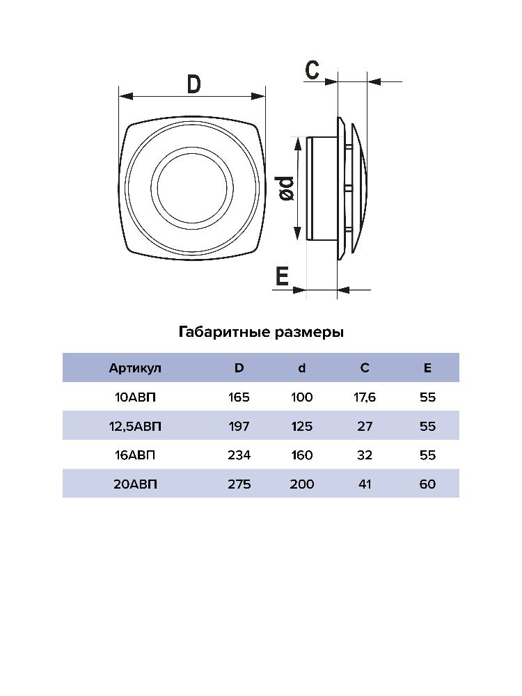 картинка Анемостат 12,5АВП ERA от магазина sp-market